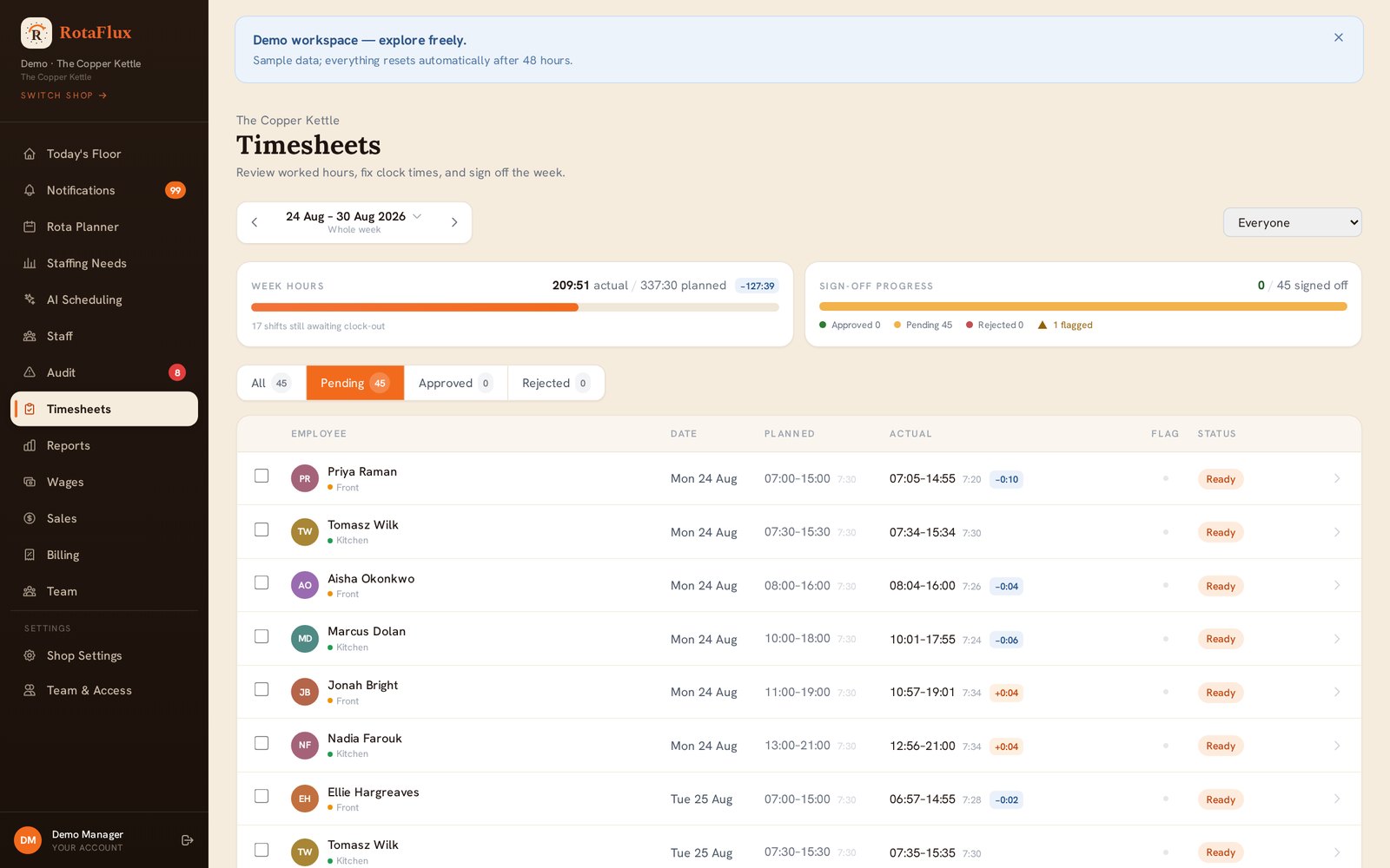 Timesheets